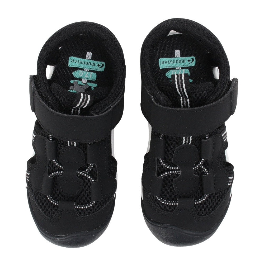 ムーンスター（MoonStar）（キッズ）ジュニアサンダル MF S013C ブラック 12185056 24SS ストラップ 面ファスナー タウン 日常履き レジャー