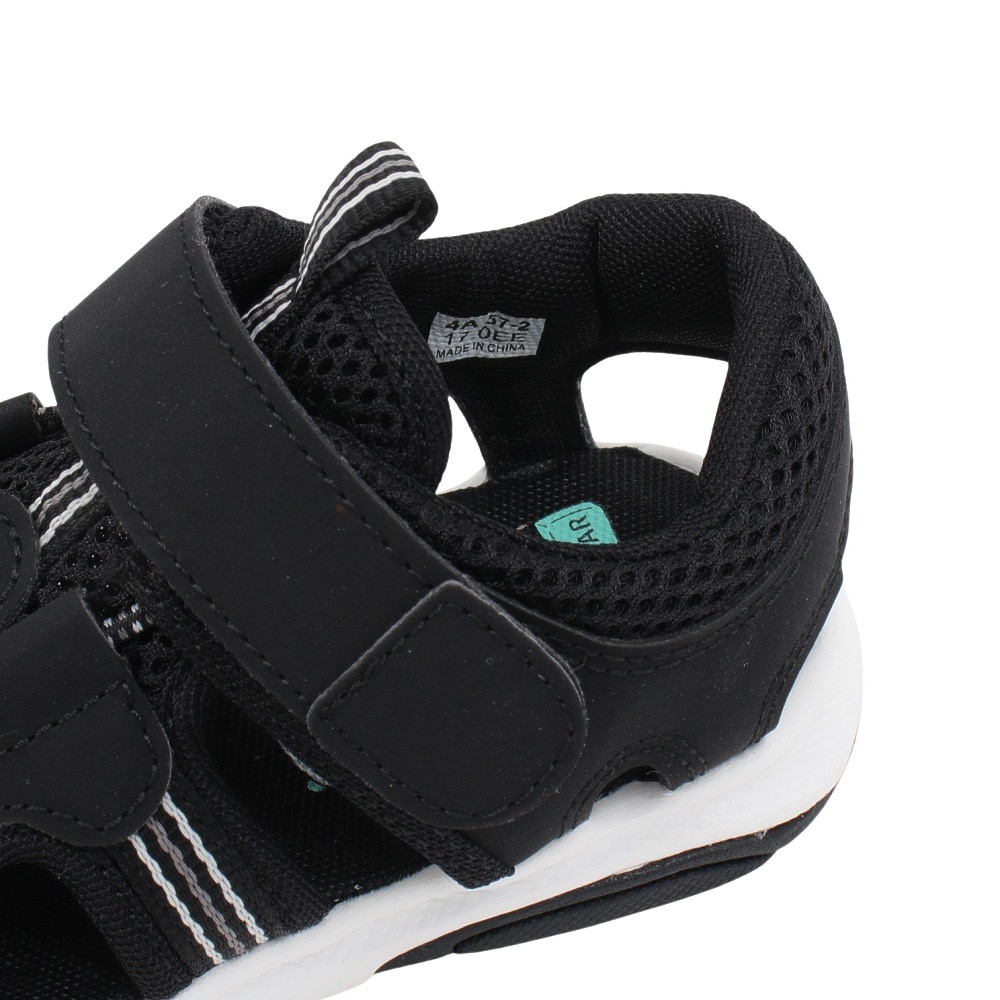 ムーンスター（MoonStar）（キッズ）ジュニアサンダル MF S013C ブラック 12185056 24SS ストラップ 面ファスナー タウン 日常履き レジャー