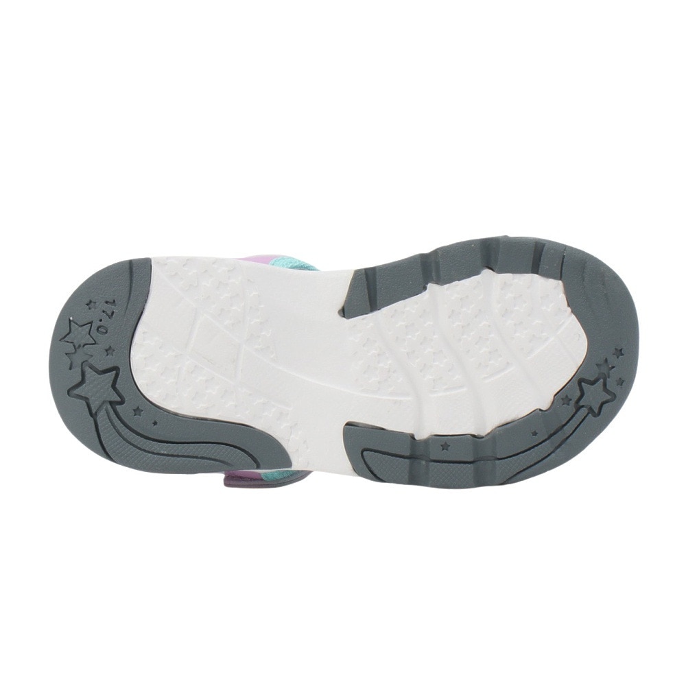 ムーンスター（MoonStar）（キッズ）ジュニアサンダル MF S013C パープル 12185059 24SS ストラップ 面ファスナー タウン 日常履き レジャー