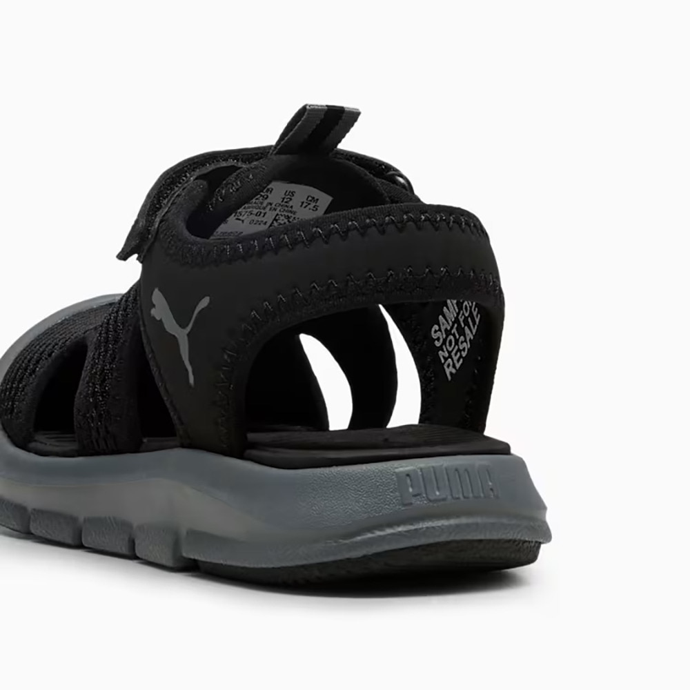プーマ（PUMA）（キッズ）スポーツサンダル ジュニアストラップサンダル ファン レーサー メッシュ ブラック グレー 40157501 シャワーサンダル 軽量