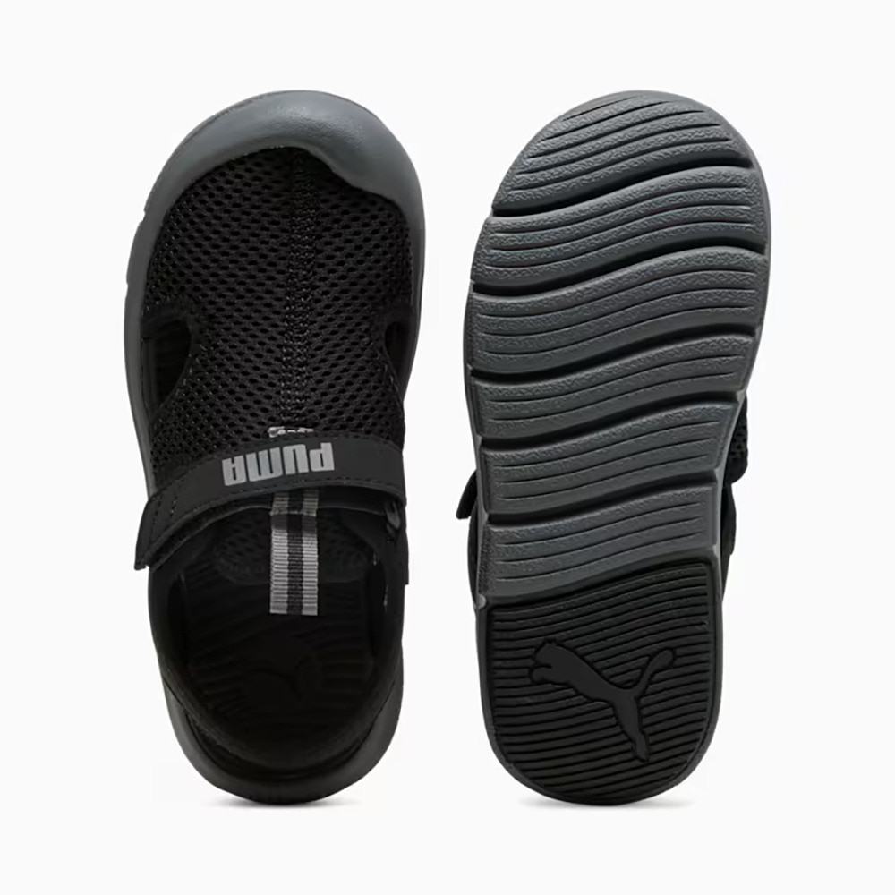 プーマ（PUMA）（キッズ）スポーツサンダル ジュニアストラップサンダル ファン レーサー メッシュ ブラック グレー 40157501 シャワーサンダル 軽量