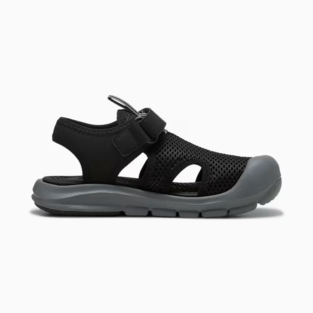 プーマ（PUMA）（キッズ）スポーツサンダル ジュニアストラップサンダル ファン レーサー メッシュ ブラック グレー 40157501 シャワーサンダル 軽量
