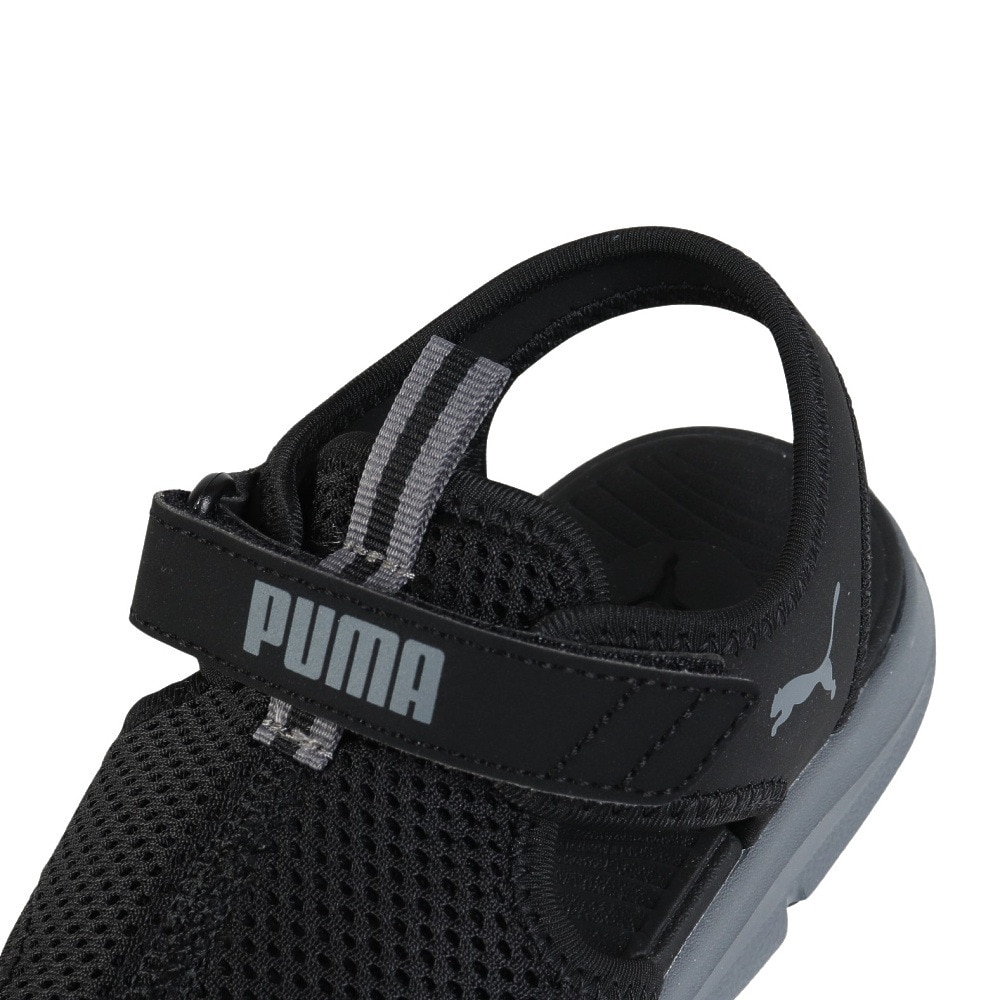プーマ（PUMA）（キッズ）スポーツサンダル ジュニアストラップサンダル ファン レーサー メッシュ ブラック グレー 40157501 シャワーサンダル 軽量