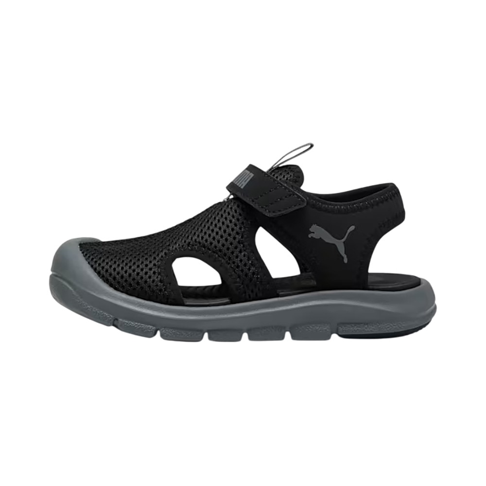 プーマ（PUMA）（キッズ）スポーツサンダル ジュニアストラップサンダル ファン レーサー メッシュ ブラック グレー 40157501 シャワーサンダル 軽量