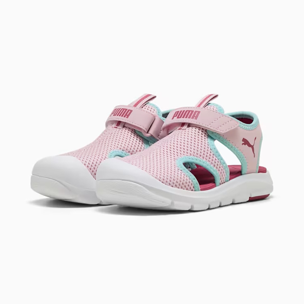 プーマ（PUMA）（キッズ）スポーツサンダル ジュニアストラップサンダル ファン レーサー メッシュ ピンク 40157503 シャワーサンダル アウトドア かわいい 