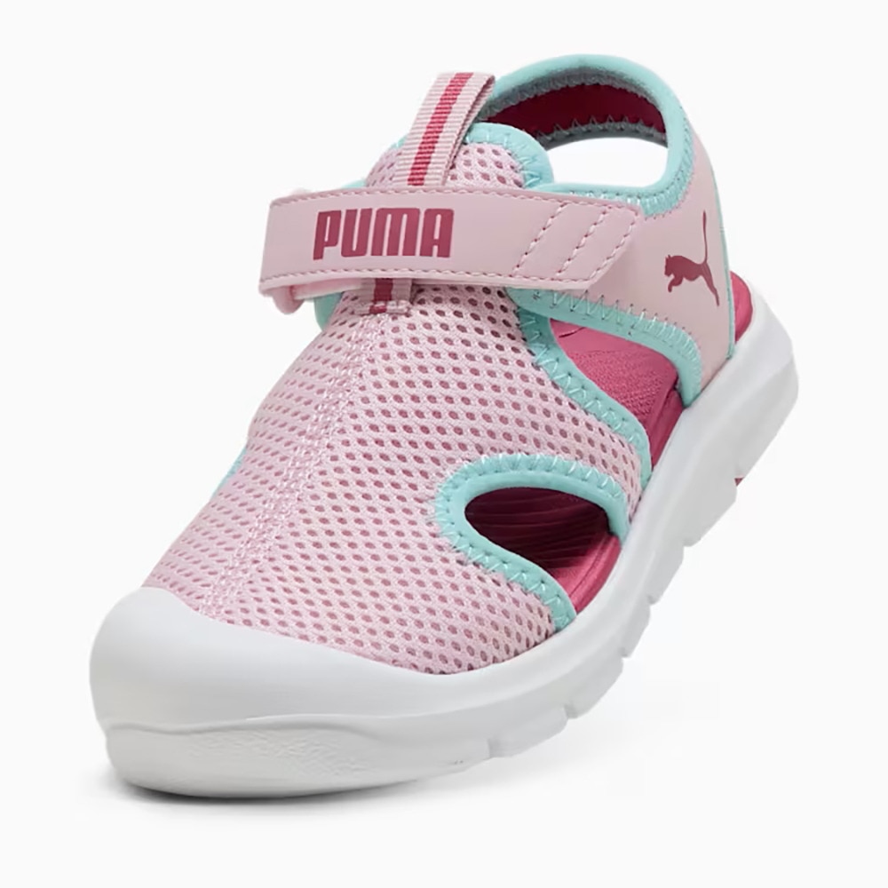 プーマ（PUMA）（キッズ）スポーツサンダル ジュニアストラップサンダル ファン レーサー メッシュ ピンク 40157503 シャワーサンダル アウトドア かわいい 