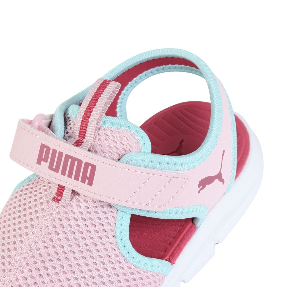 プーマ（PUMA）（キッズ）スポーツサンダル ジュニアストラップサンダル ファン レーサー メッシュ ピンク 40157503 シャワーサンダル アウトドア かわいい 