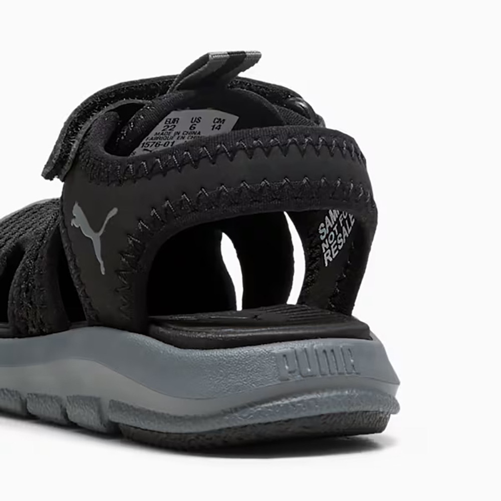 プーマ（PUMA）（キッズ）スポーツサンダル ベビー ジュニアストラップサンダル ファン レーサー メッシュ ブラック グレー 40157601 シャワサン かわいい