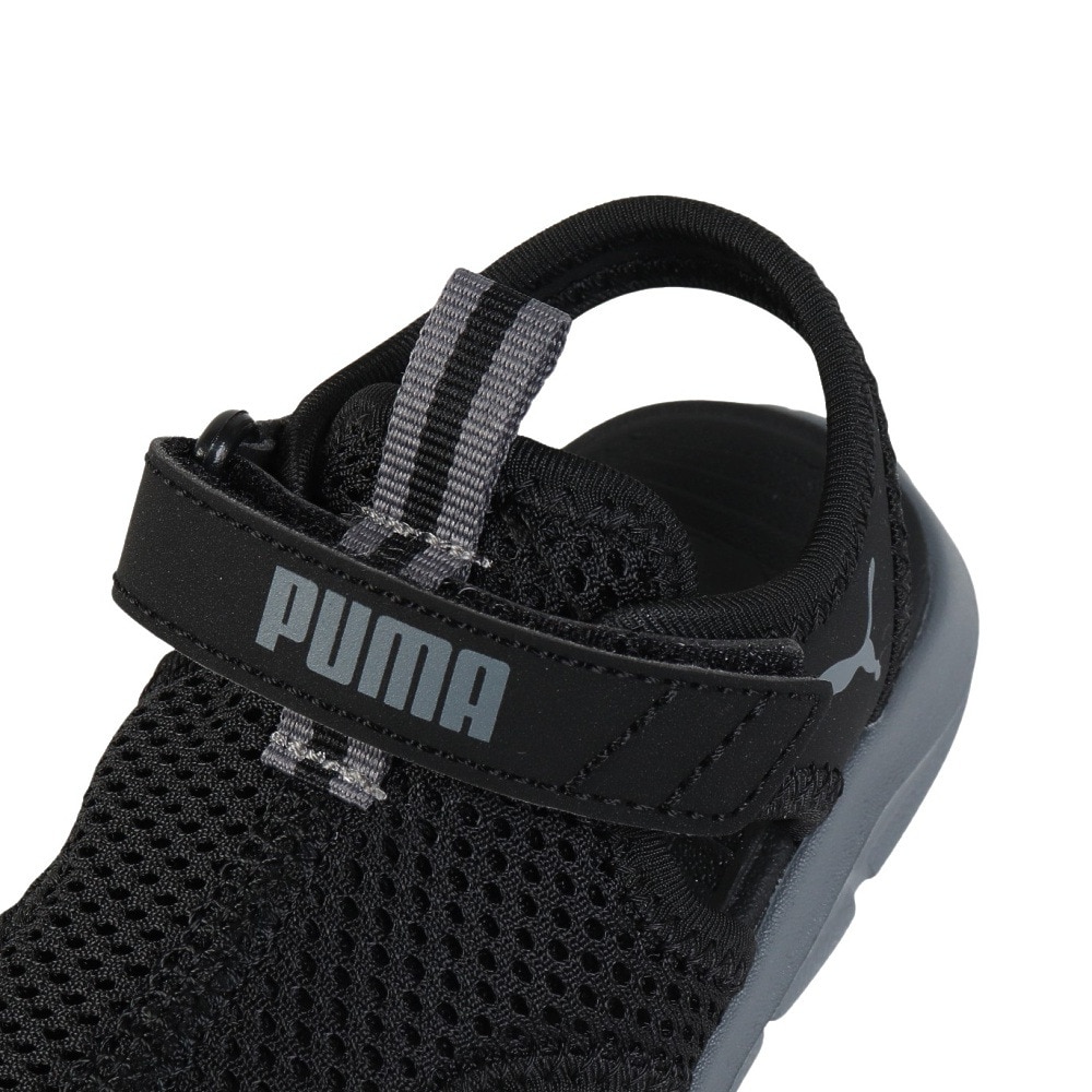プーマ（PUMA）（キッズ）スポーツサンダル ベビー ジュニアストラップサンダル ファン レーサー メッシュ ブラック グレー 40157601 シャワサン かわいい
