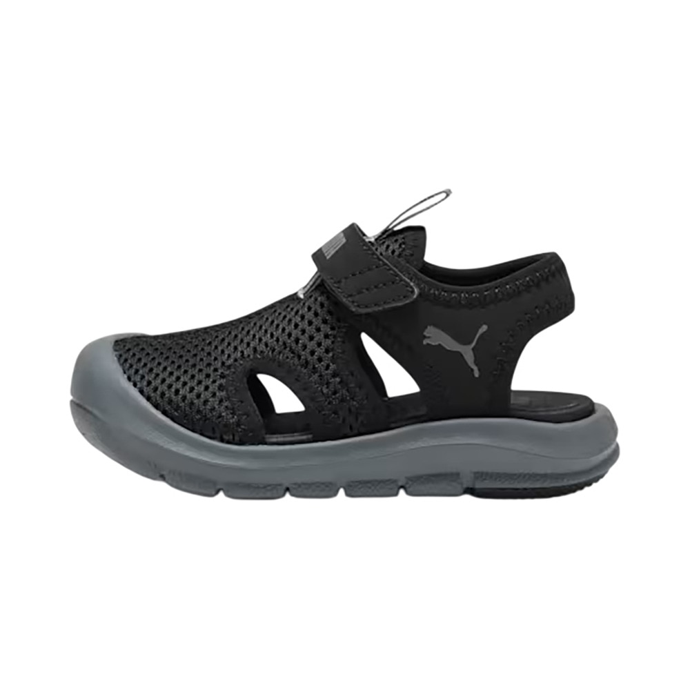 プーマ（PUMA）（キッズ）スポーツサンダル ベビー ジュニアストラップサンダル ファン レーサー メッシュ ブラック グレー 40157601 シャワサン かわいい