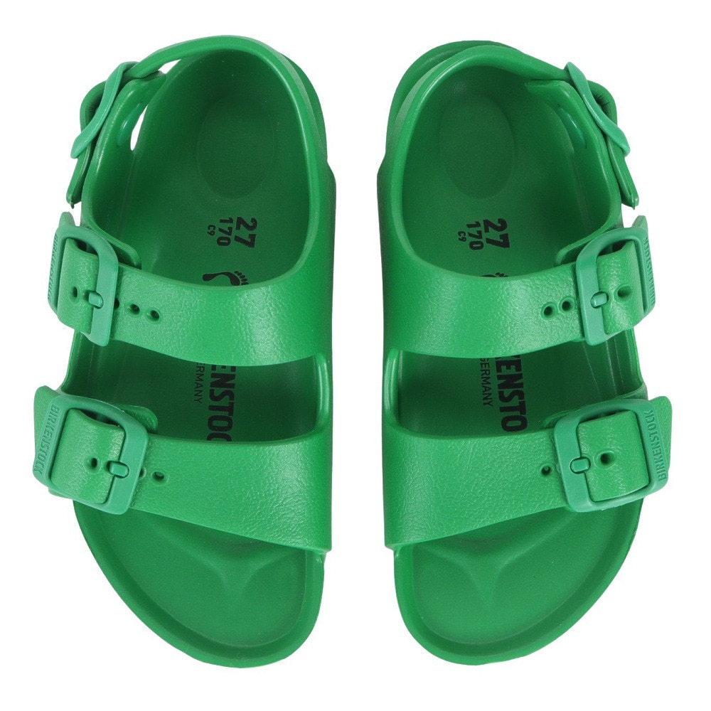 ビルケンシュトック（BIRKENSTOCK）（キッズ）サンダル ミラノキッズ グリーン 1021656 ストラップ ウォッシャブル 軽量 耐水性 レジャー プール
