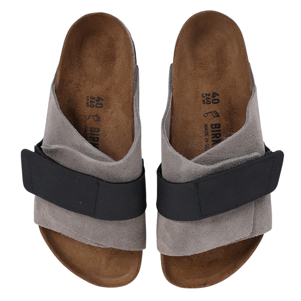 ビルケンシュトック（BIRKENSTOCK）（メンズ）ストラップサンダル キョウト グレー ブラック 1022352 ストーンコイン カジュアル 面ファスナー タウン 街履き