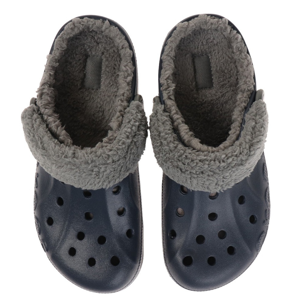 クロックス（crocs）（メンズ）スポーツサンダル バヤ ラインド ファズ ストラップ クロッグ ネイビーグレー 206633-4HE-2022 ボア付 軽量 室内外履き サボサンダル