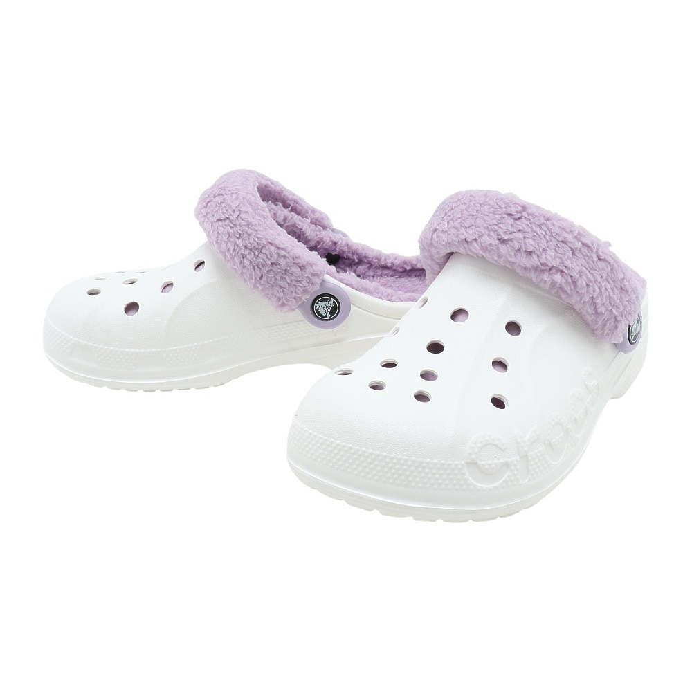 クロックス（crocs）（メンズ、レディース）スポーツサンダル バヤ ラインド ファズ ストラップ クロッグ ホワイト 206633-577-2022 ボア付 軽量 室内外履き