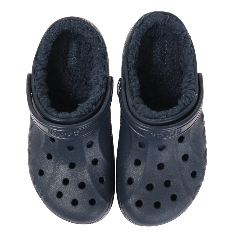 クロックス（crocs）（キッズ）サンダル ジュニア 紺 バヤ ラインド クロッグ キッズ Baya Lined Clog ネイビー 207500-463-2022 ボア付 サボサンダル