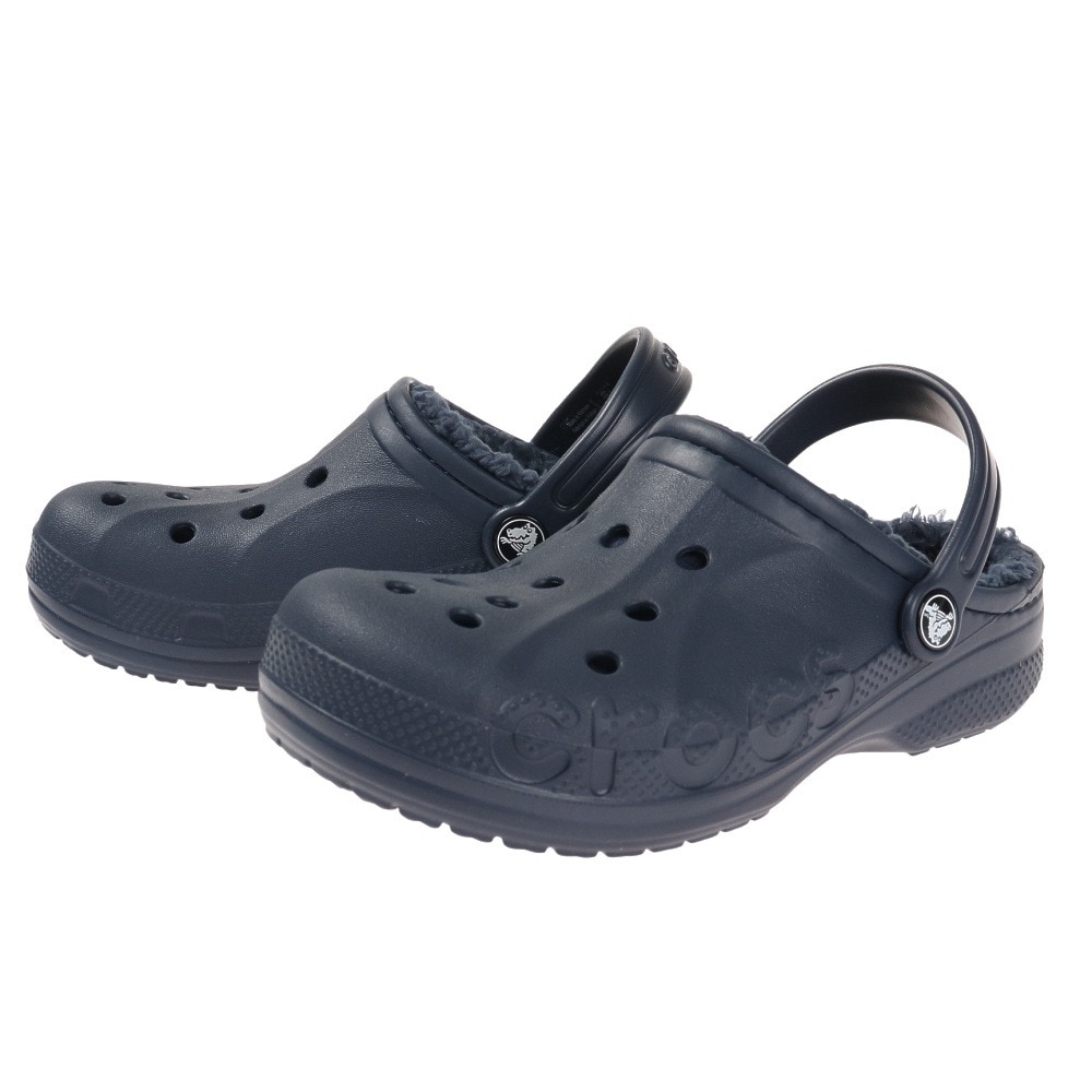 クロックス（crocs）（キッズ）サンダル ジュニア 紺 バヤ ラインド クロッグ キッズ Baya Lined Clog ネイビー 207500-463-2022 ボア付 サボサンダル