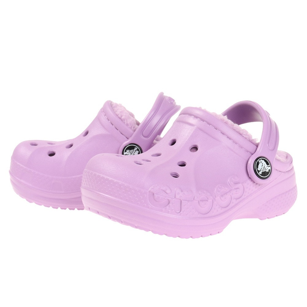 クロックス（crocs）（キッズ）ジュニアサンダル バヤ ラインド クロッグ トドラー パープル 207501-5Q5-2022 ボア レジャー アウトドア サボサンダル