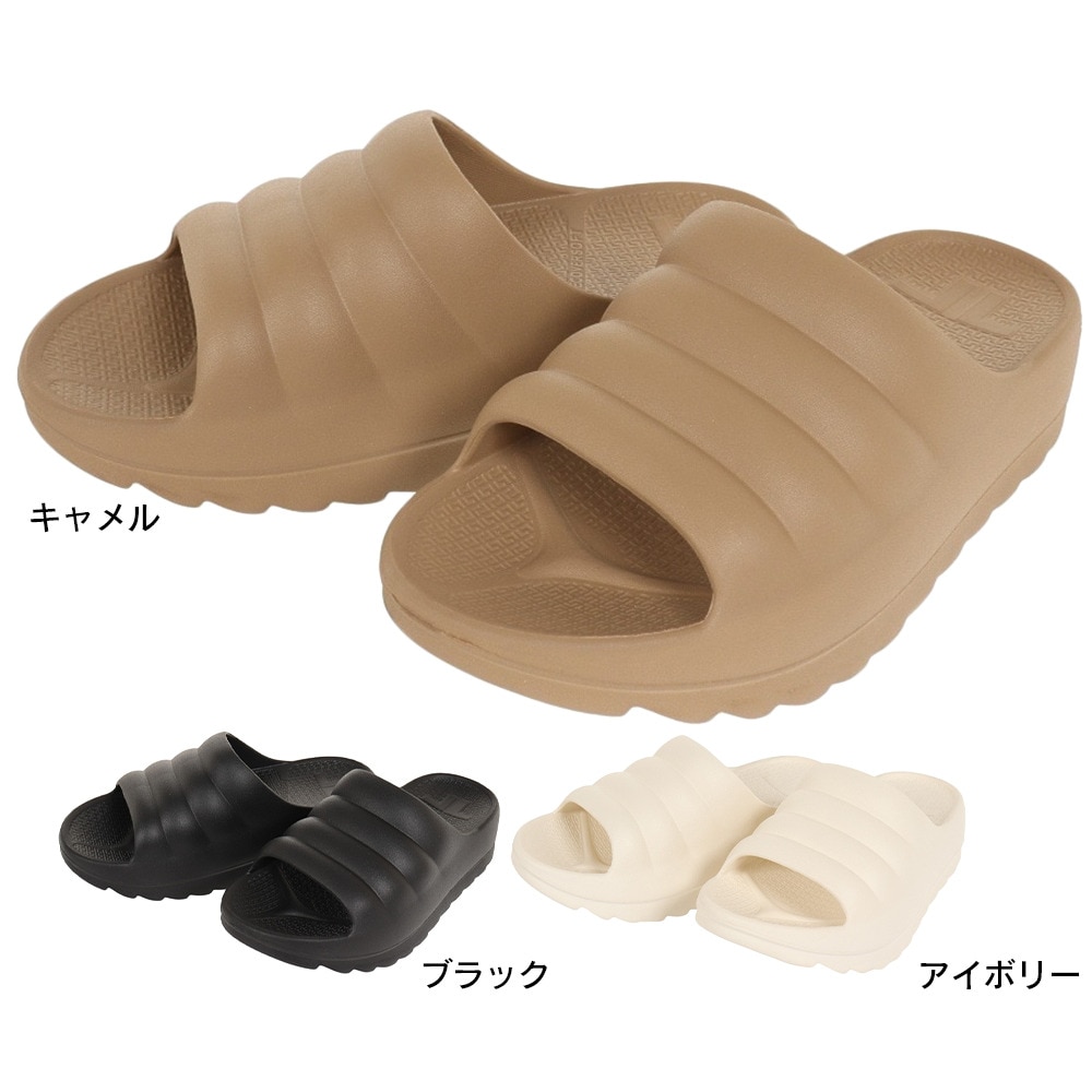 テリック（TELIC）（メンズ、レディース）スポーツサンダル W-CLOUD キャメル 342069 軽量 厚底 クッション性 衝撃吸収 抗菌 スライド シャワサン レジャー
