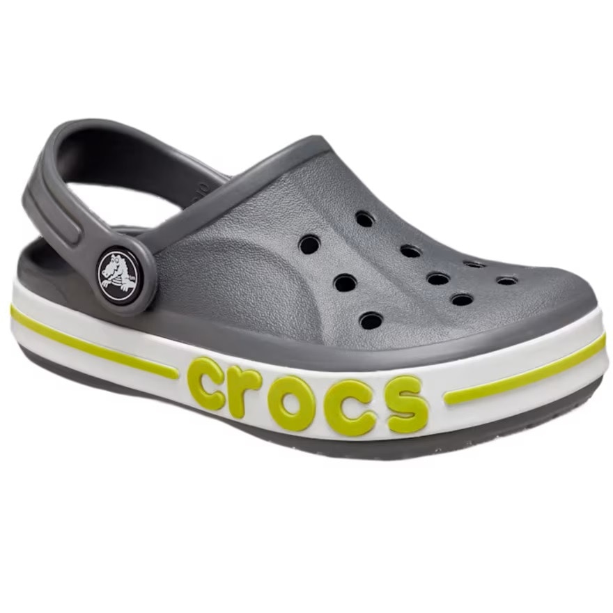 クロックス（crocs）（キッズ）ジュニアサンダル バヤバンド クロッグ キッズ グレー グリーン 207019-0GX-2023 シャワサン レジャー プール タウン