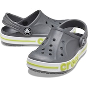 クロックス（crocs）（キッズ）ジュニアサンダル バヤバンド クロッグ キッズ グレー グリーン 207019-0GX-2023 シャワサン レジャー プール タウン