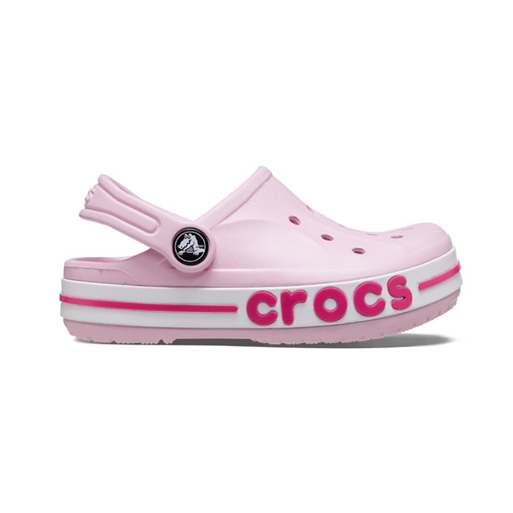 クロックス（crocs）（キッズ）ジュニアサンダル バヤバンド クロッグ キッズ ピンク レッド 207019-6TG-2023 シャワサン レジャー プール タウン