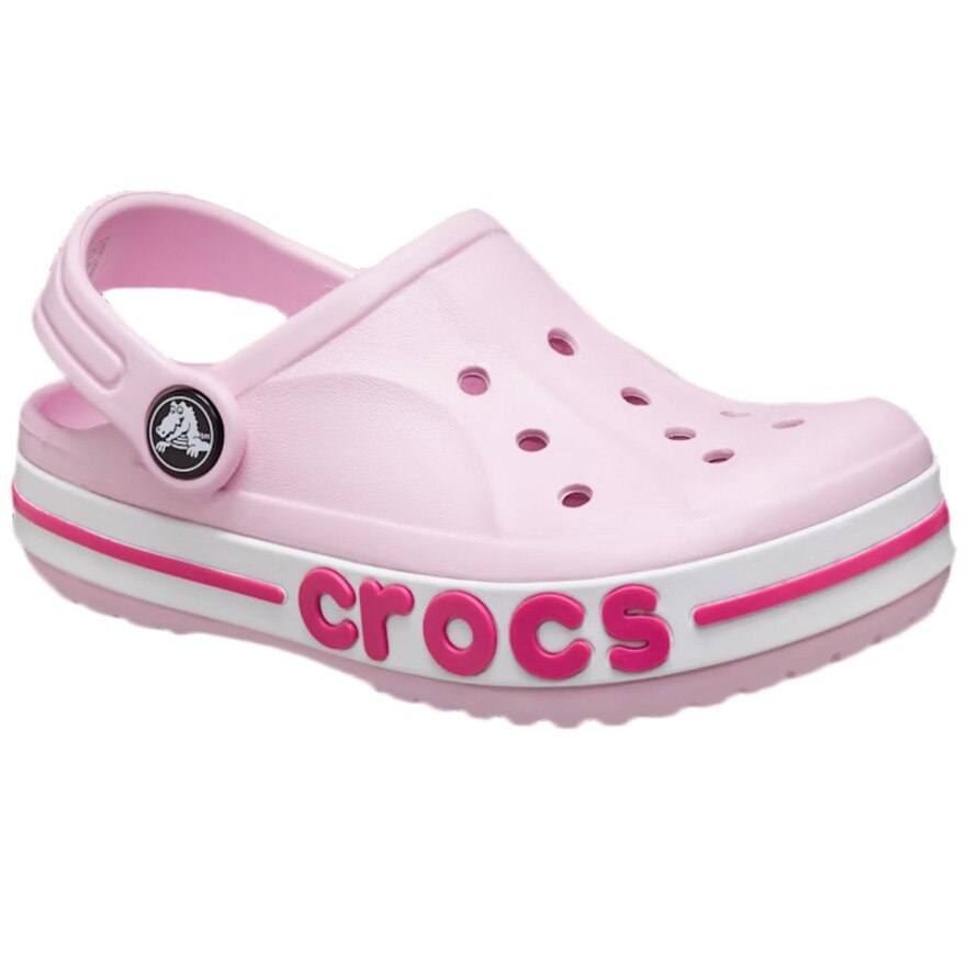 クロックス（crocs）（キッズ）ジュニアサンダル バヤバンド クロッグ キッズ ピンク レッド 207019-6TG-2023 シャワサン レジャー プール タウン