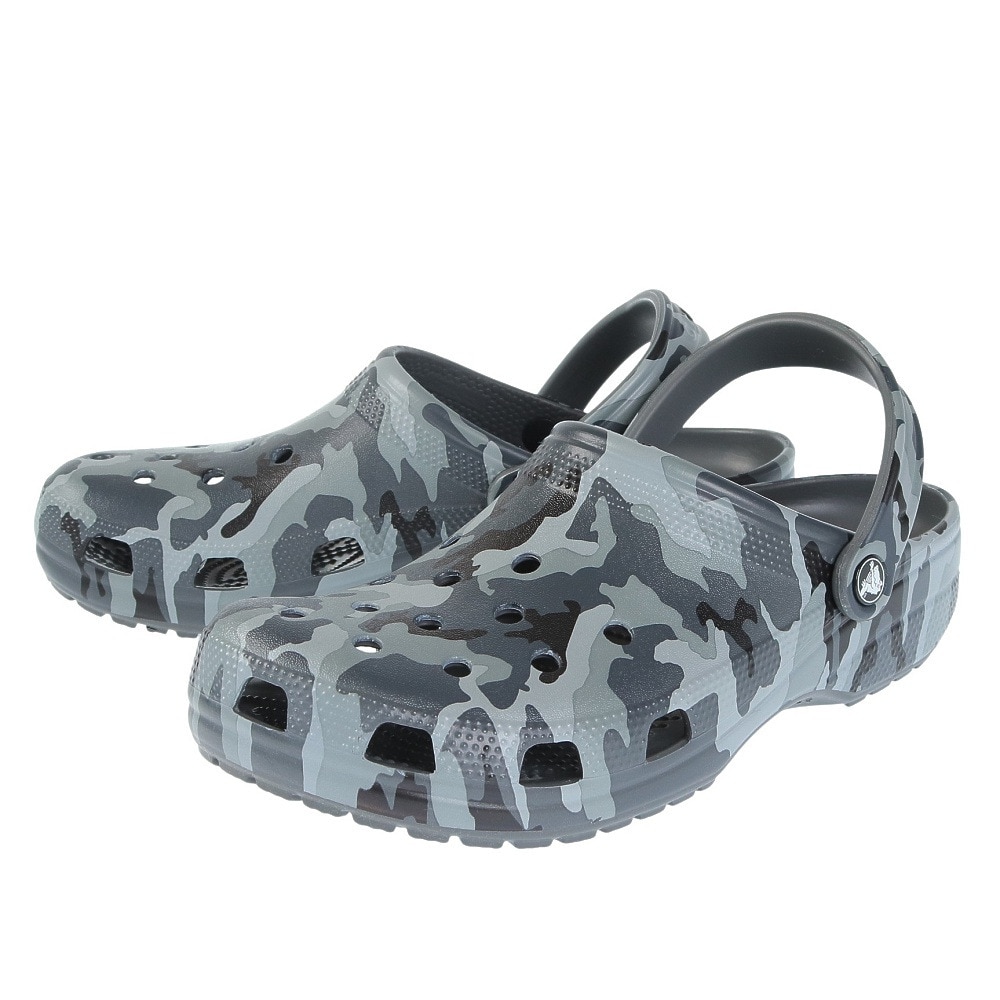 クロックス（crocs）（メンズ）サンダル クラシック プリンテッド カモ クロッグ ダークグレー 206454-0IE 速乾 タウン レジャー プール