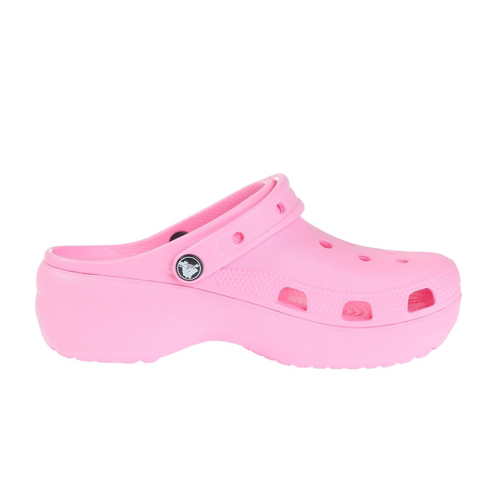 クロックス（crocs）（レディース）スポーツサンダル クラシック プラットフォーム クロッグ ピンク 206750-6S0-2023 シャワサン 厚底 レジャー タウン
