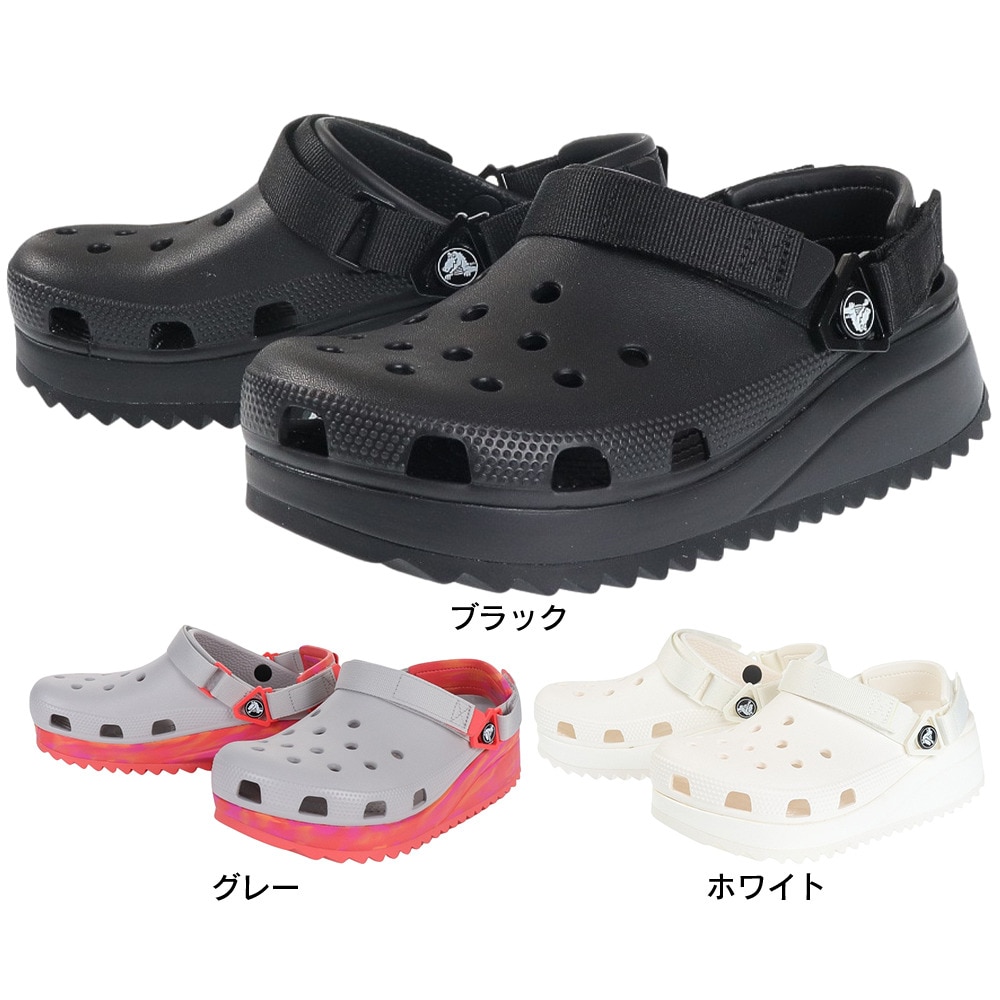 クロックス（crocs）（メンズ、レディース）スポーツサンダル クラシック ハイカー クロッグ ホワイト 206772-143-2023 シャワサン レジャー 軽量 厚底 サボサンダル
