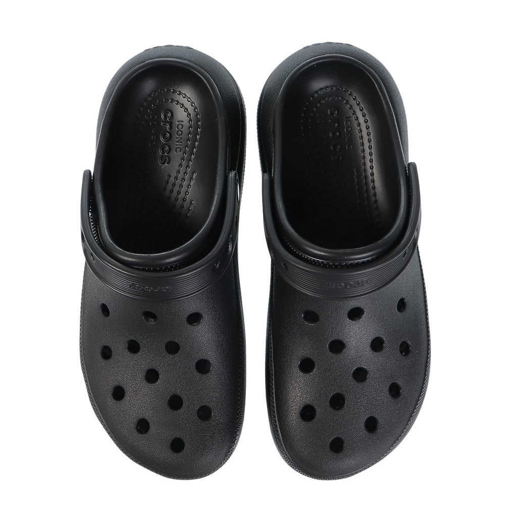クロックス（crocs）（レディース）スポーツサンダル クラッシュ クロッグ ブラック 207521-001-2023 シャワサン レジャー プール ビーチ タウン 厚底
