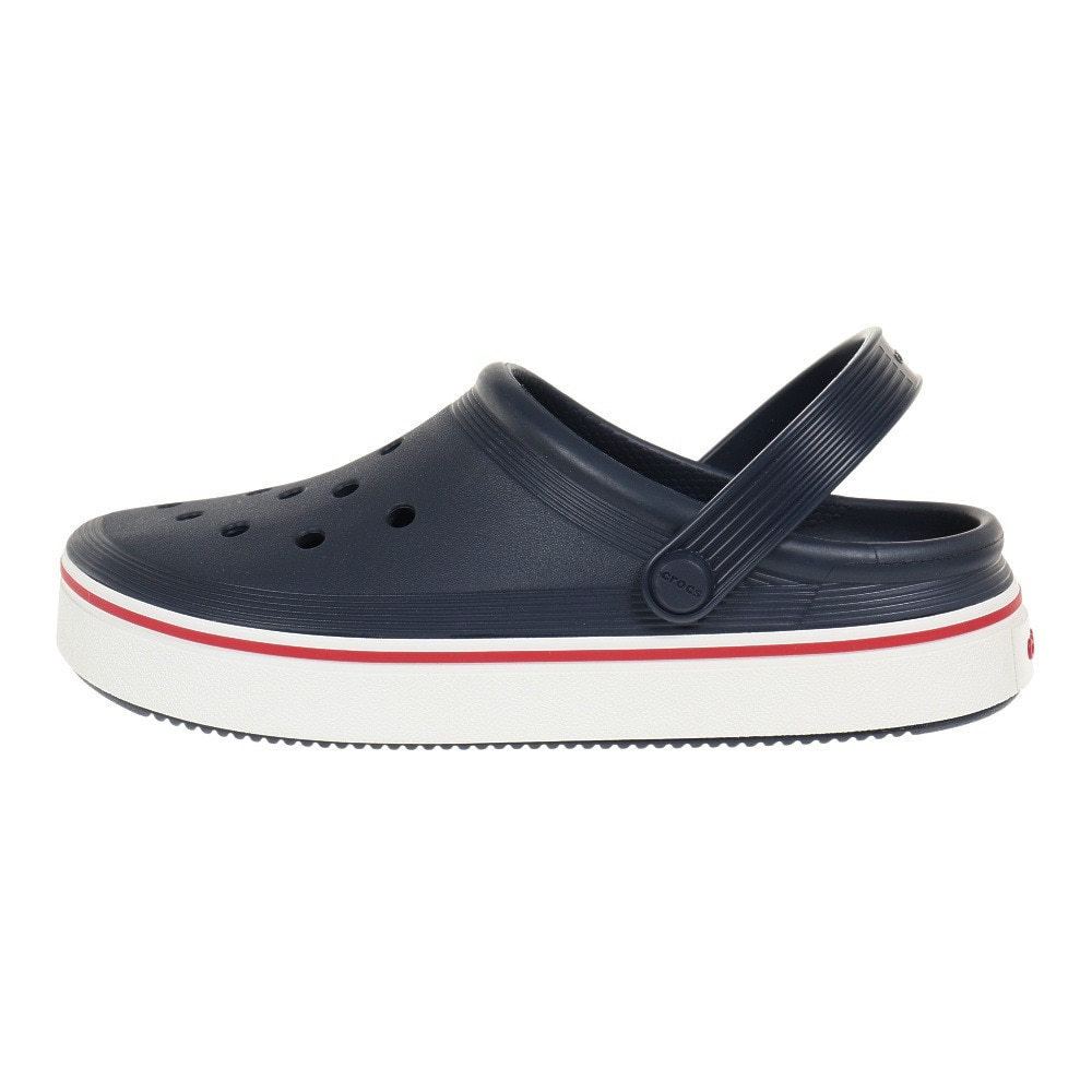 クロックス（crocs）（メンズ、レディース）サンダル オフ コート クロッグ ネイビー レッド 208371-410-2023 速乾性 軽量 厚底 カジュアル レジャー