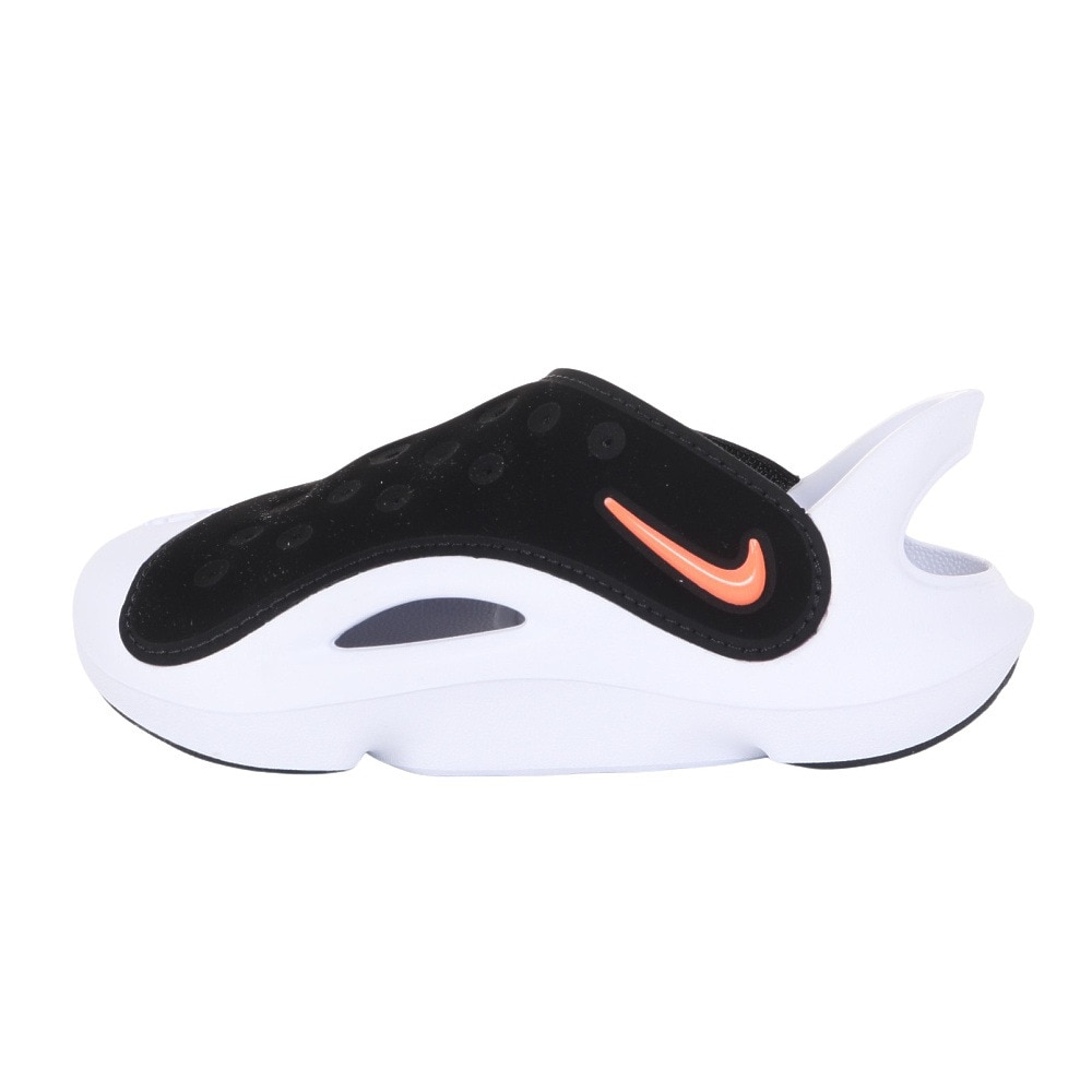 ナイキ（NIKE）（キッズ）サンダル アクア スウッシュ ブラック ホワイト FN0876-001  日常履き タウン レジャー プール 耐久性 クッション性