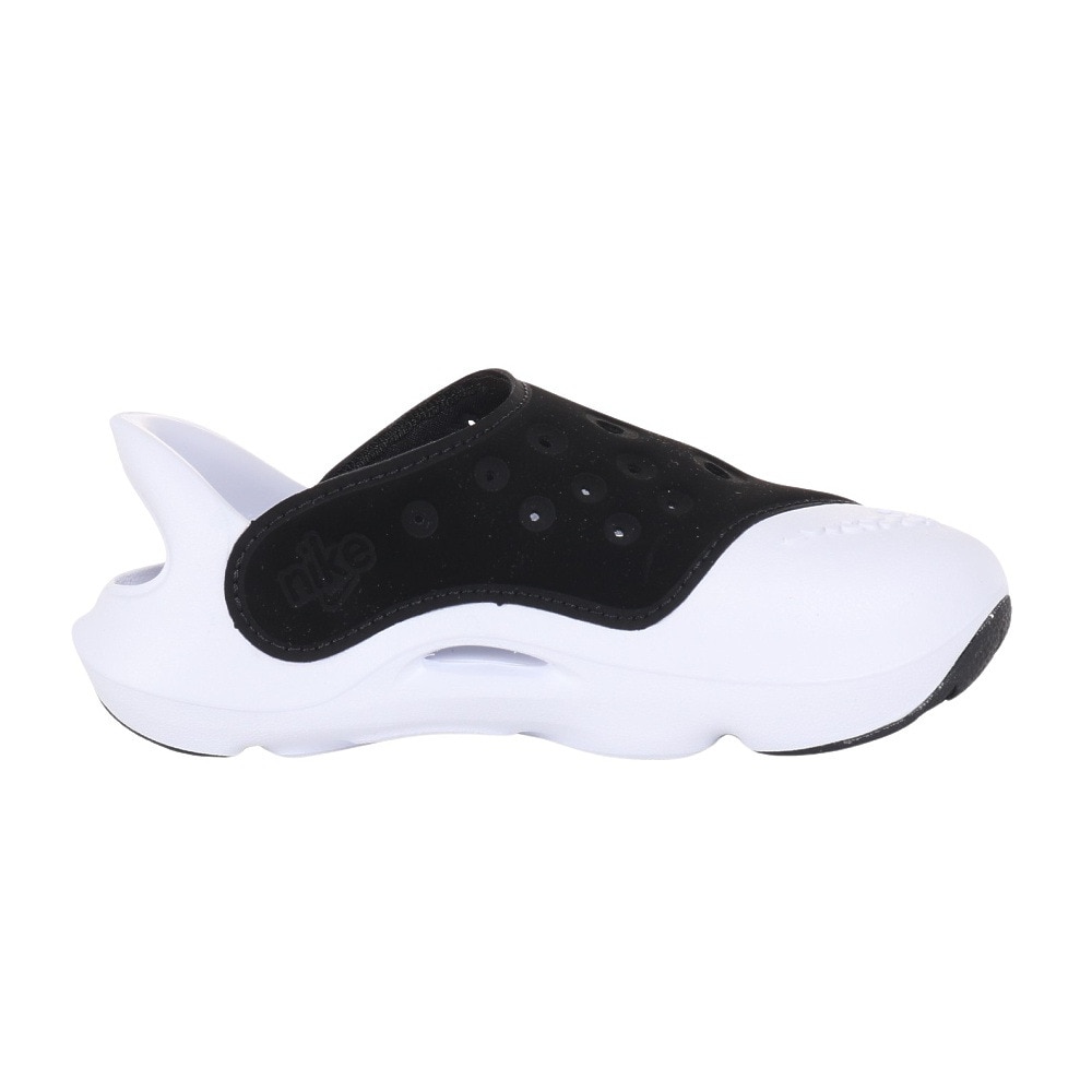 ナイキ（NIKE）（キッズ）サンダル アクア スウッシュ ブラック ホワイト FN0876-001  日常履き タウン レジャー プール 耐久性 クッション性