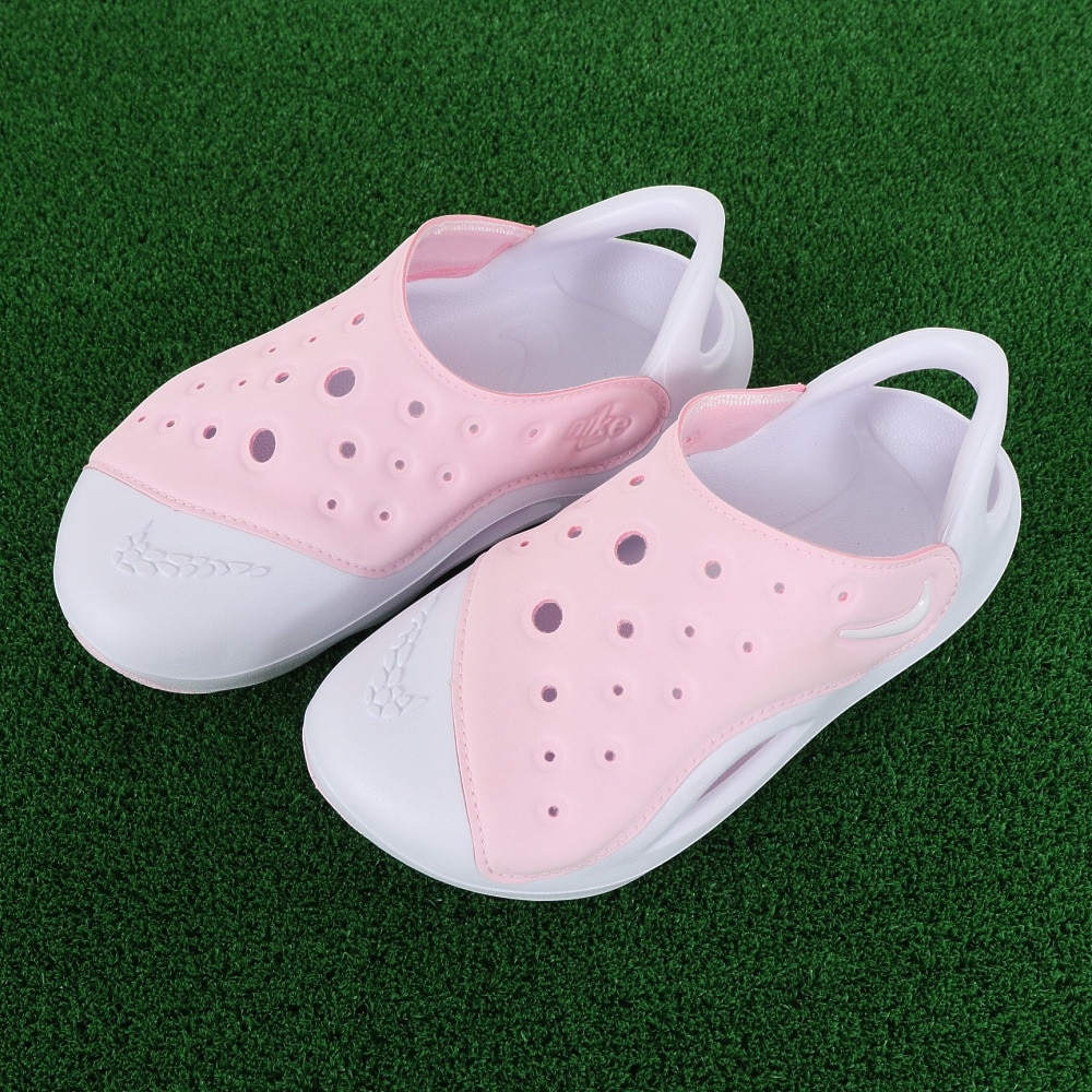 ナイキ（NIKE）（キッズ）サンダル アクア スウッシュ ピンク ホワイト FN0876-600  日常履き タウン レジャー プール 耐久性 クッション性