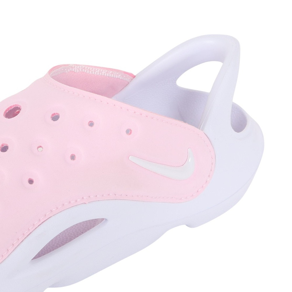 ナイキ（NIKE）（キッズ）サンダル アクア スウッシュ ピンク ホワイト FN0876-600  日常履き タウン レジャー プール 耐久性 クッション性