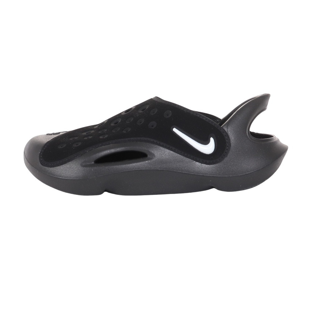 ナイキ（NIKE）（キッズ）ジュニアサンダル アクア スウッシュ ブラック FV6363-002  日常履 タウン レジャー プール 耐久性 クッション性