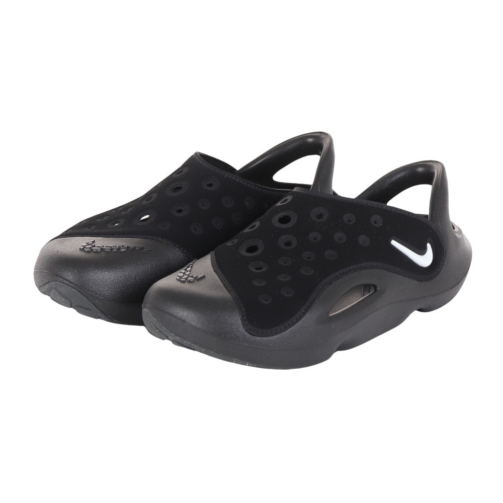 ナイキ（NIKE）（キッズ）ジュニアサンダル アクア スウッシュ ブラック FV6363-002  日常履 タウン レジャー プール 耐久性 クッション性