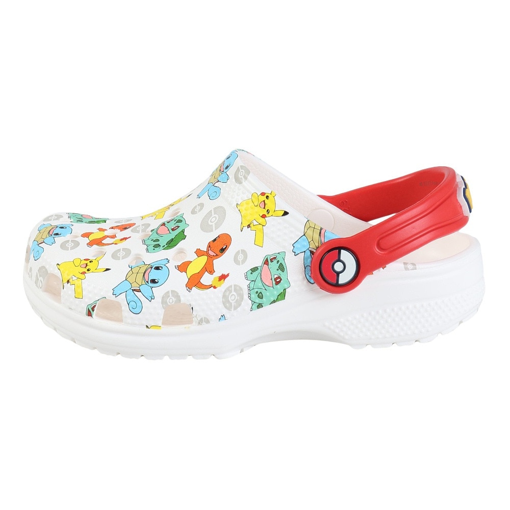 クロックス（crocs）（キッズ）ジュニアサンダル クラシックポケモンクロッグ ホワイト 207739-94S シャワーサンダル 軽量 通気性 お手入れ簡単