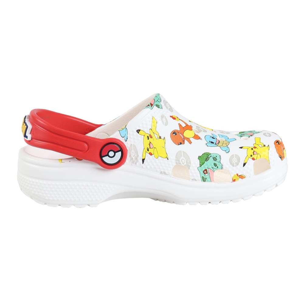 クロックス（crocs）（キッズ）ジュニアサンダル クラシックポケモンクロッグ ホワイト 207739-94S シャワーサンダル 軽量 通気性 お手入れ簡単