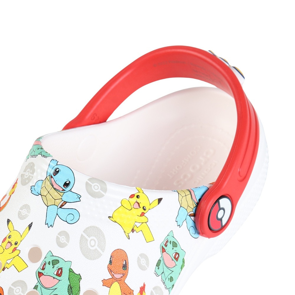 クロックス（crocs）（キッズ）ジュニアサンダル クラシックポケモンクロッグ ホワイト 207739-94S シャワーサンダル 軽量 通気性 お手入れ簡単