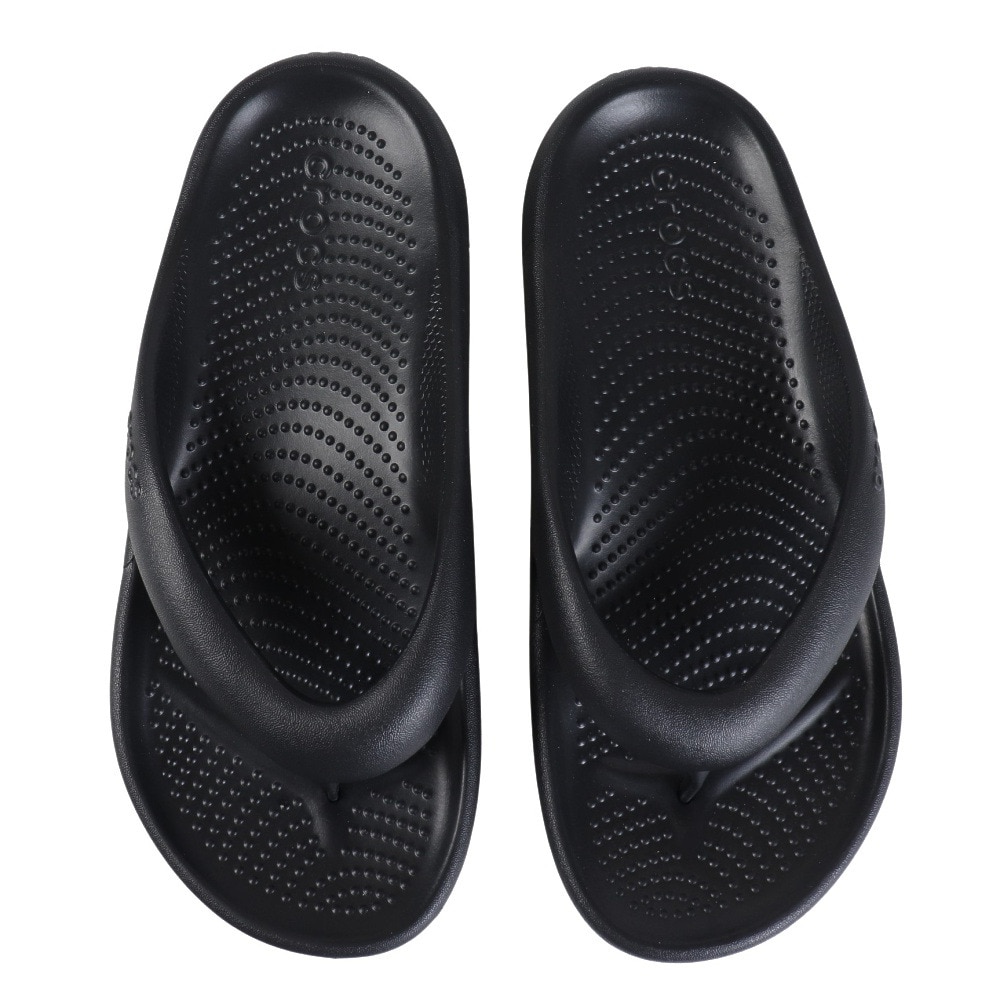 クロックス（crocs）（メンズ、レディース）サンダル メロウリカバリーフリップ Bl ブラック 208437-001 シャワサン 鼻緒付き シンプル やわらかい