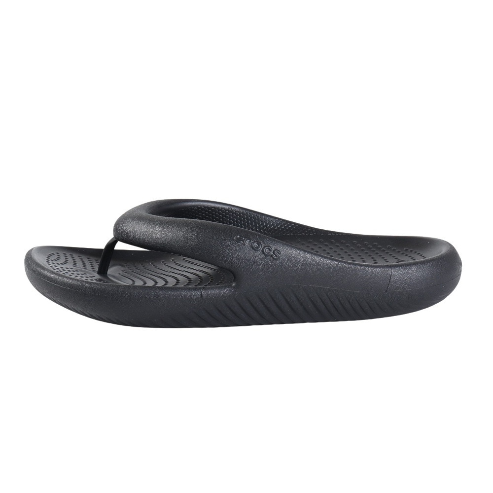 クロックス（crocs）（メンズ、レディース）サンダル メロウリカバリーフリップ Bl ブラック 208437-001 シャワサン 鼻緒付き シンプル やわらかい