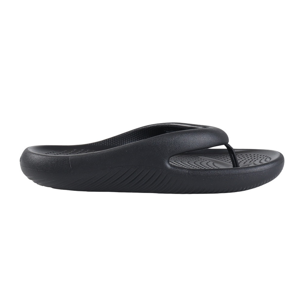 クロックス（crocs）（メンズ、レディース）サンダル メロウリカバリーフリップ Bl ブラック 208437-001 シャワサン 鼻緒付き シンプル やわらかい