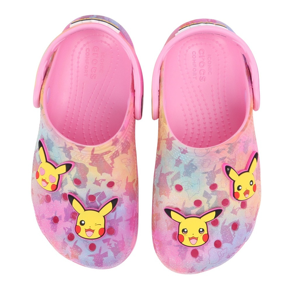 クロックス（crocs）（レディース、キッズ）サンダル ピカチュウ ピンク クラシック クロッグ 211229-90H
