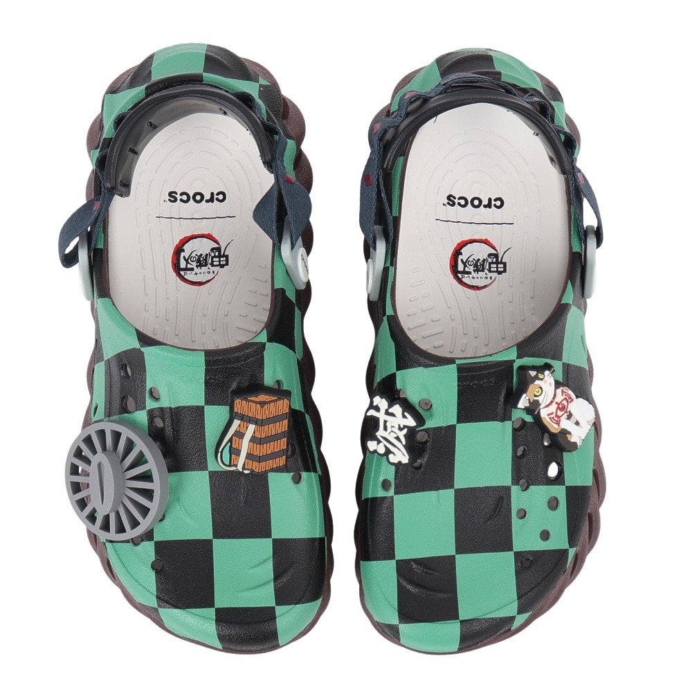 クロックス（crocs）（メンズ、レディース）サンダル 「鬼滅の刃」 炭治郎 エコー クロッグ グリーン ブラック 212434-90H スポーツサンダル