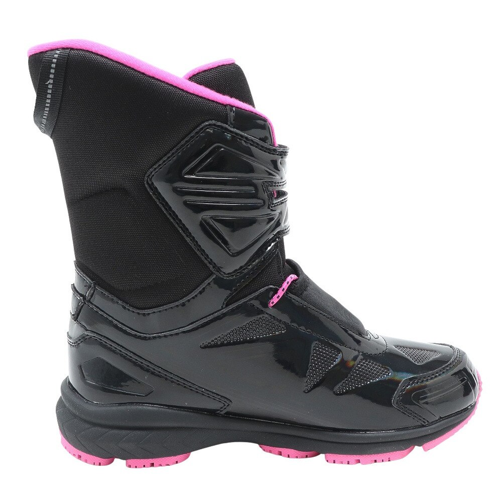 ジローム（GIRAUDM）（キッズ）スノーブーツ ガオスピードTG BOOTS 黒 くろ クロ ブラック ピンク 2F0006-SHTR-805MS PNK ベルト付き マジックテープ 防水 