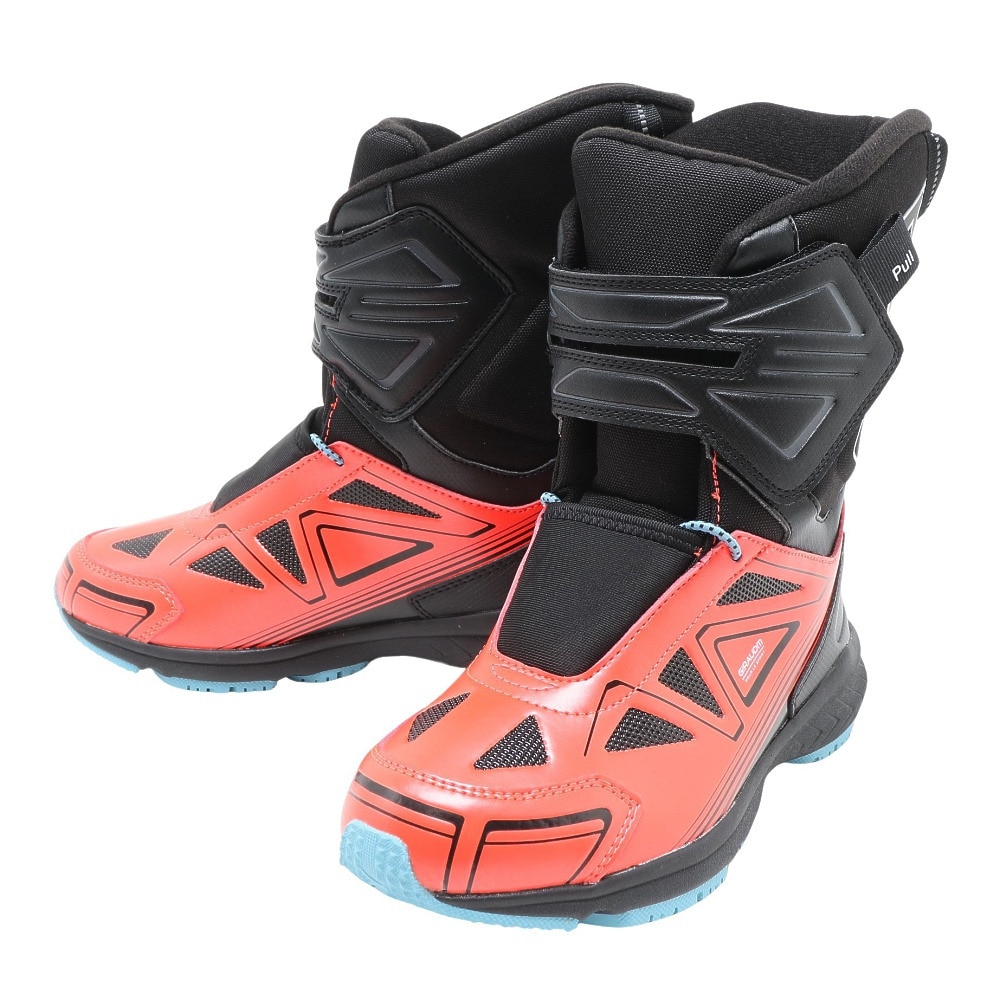 ジローム（GIRAUDM）（キッズ）スノーブーツ ガオスピードTG BOOTS 赤 あか アカ レッド ブラック 2F0006-SHTR-805MS RED ベルト付き マジックテープ 防水 