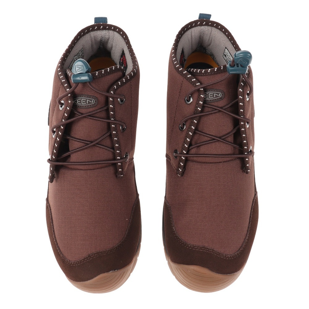 キーン（KEEN）（メンズ）ミドルカット スニーカー フッドチャッカ ウォータープルーフ ブラウン 1025481 ウィンターシューズ