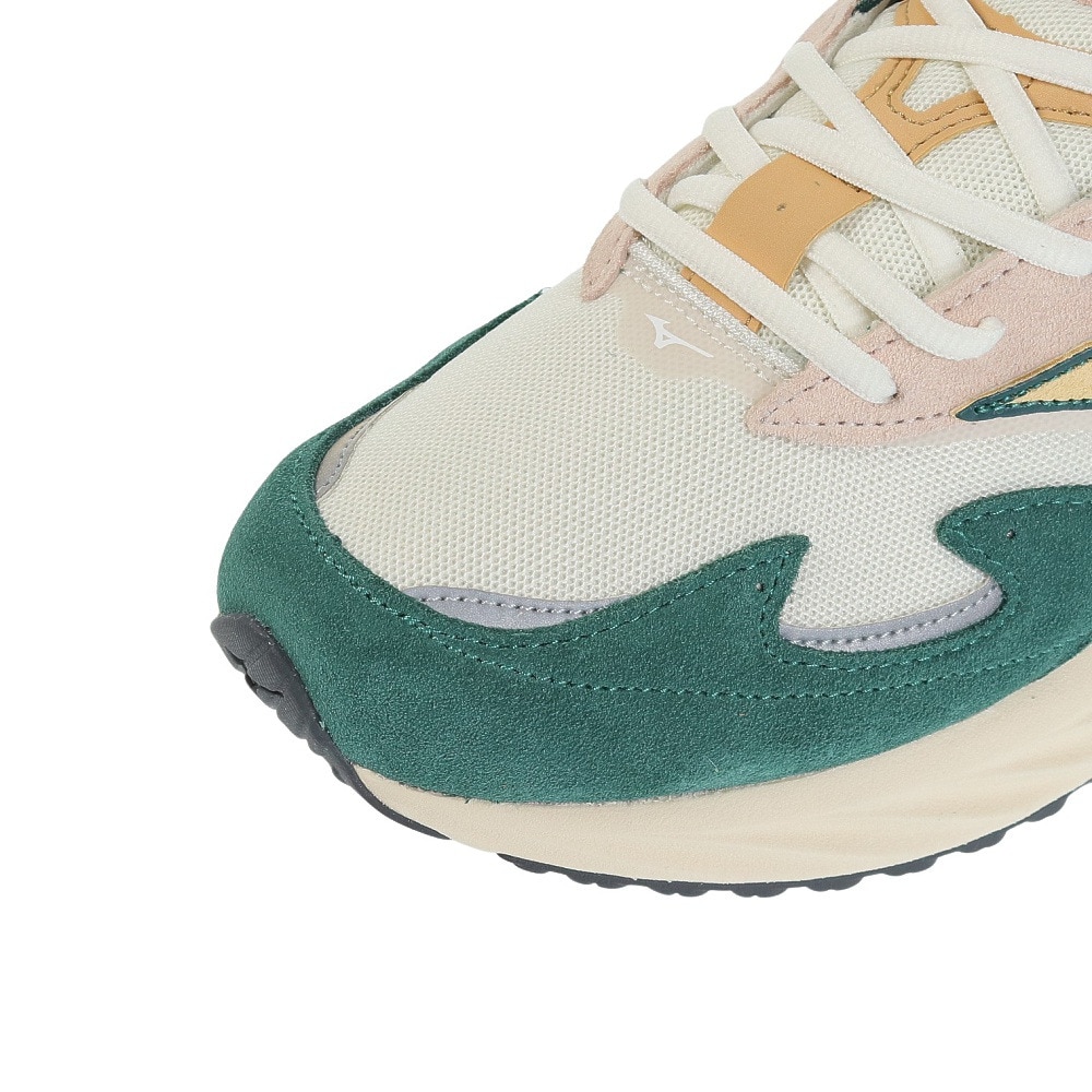 ミズノ（MIZUNO）（メンズ、レディース）カジュアルシューズ ウエーブライダー B ホワイト グリーン D1GA330901 スニーカー スポーツシューズ クッション
