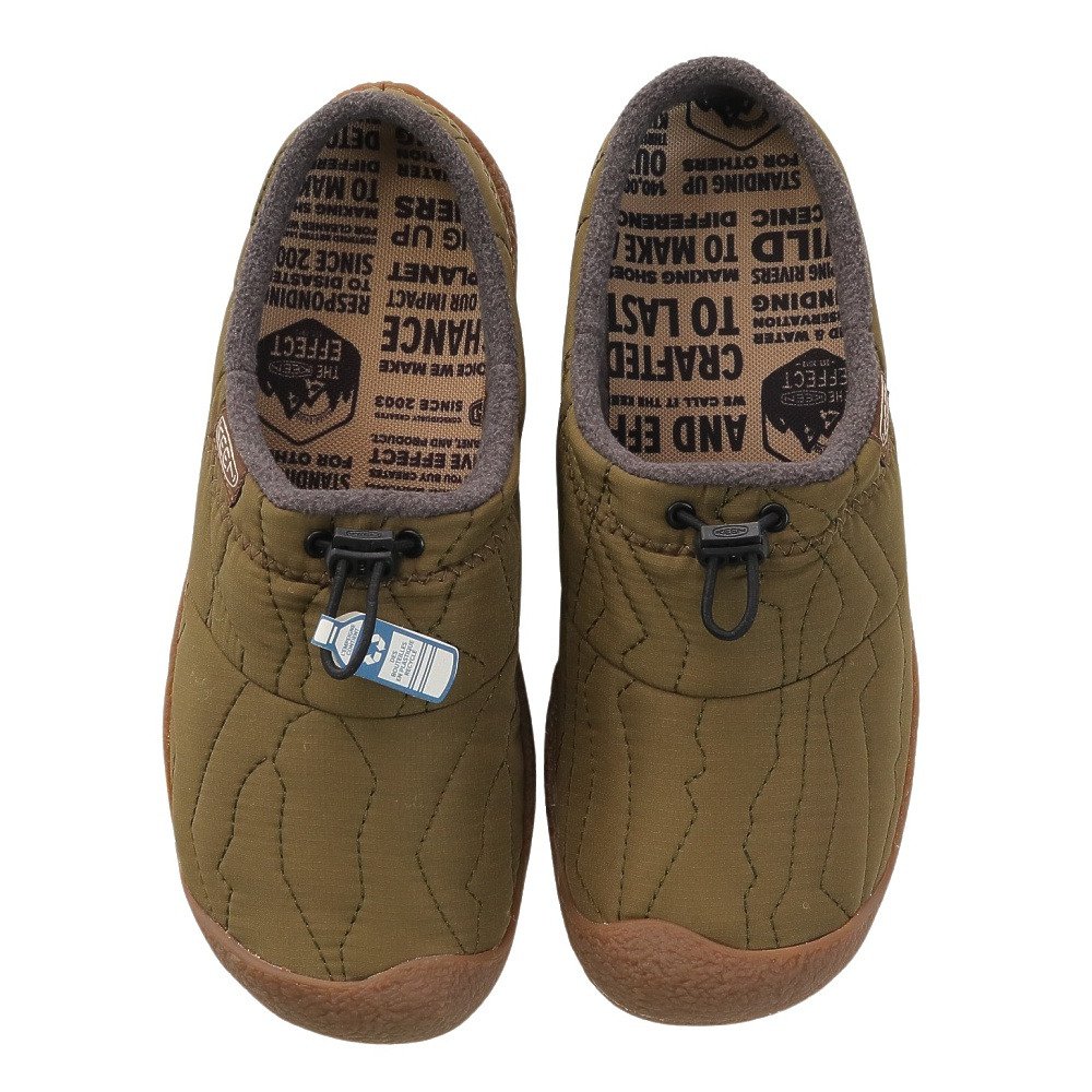 キーン（KEEN）（メンズ）モックシューズ スリッポン ハウザー スリー スライド オリーブ 1026655 メンズ 秋冬用 室内履き 保温素材 履きやすい